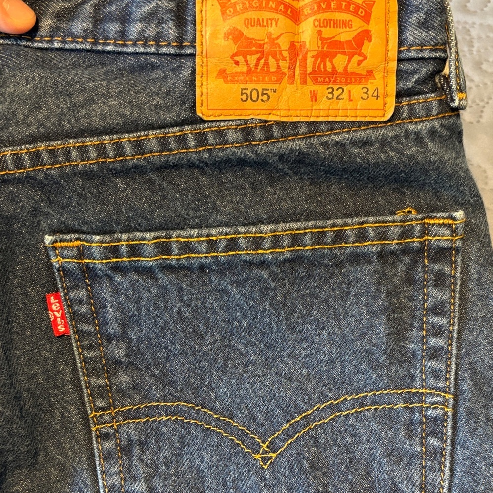 Levi's Men's 505 Dark Blue Straight Jeans